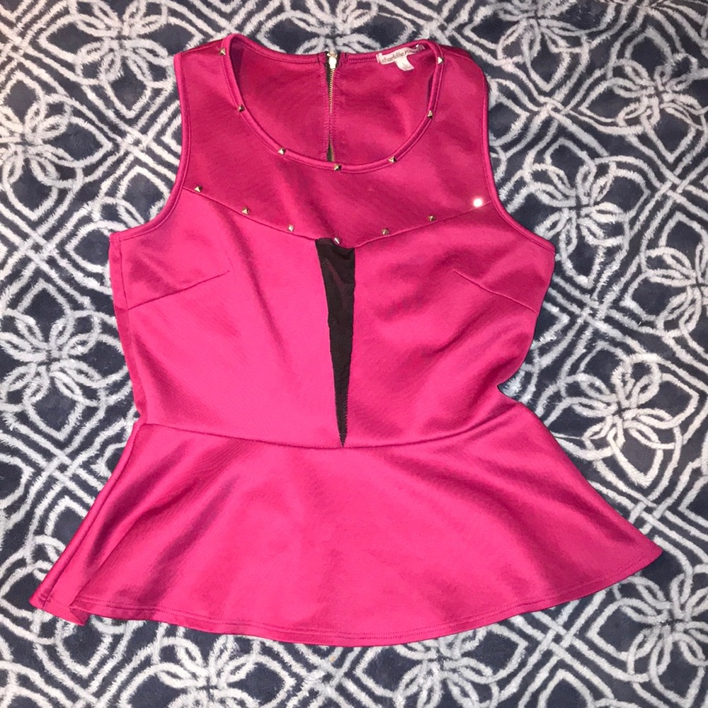 Magenta Charlotte Russe blouse w/ studs